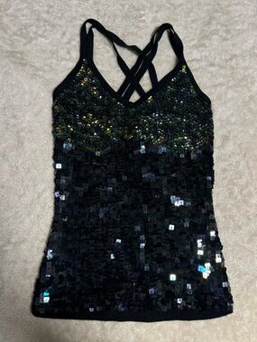 Vintage Y2K Black Sequin Top